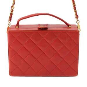 Chanel Coco Mark Lambskin Chain Shoulder Bag Red